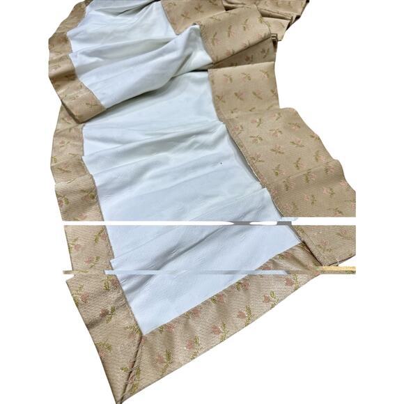 Vtg Beige Drapery/PatchWork Material,fabric,pink Tulip Flowers CottageCore Grany - Picture 4 of 8